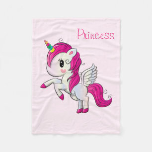 Couverture Polaire Unicorn Rose Girl