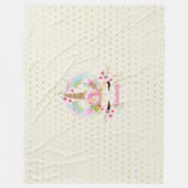 Couverture Polaire Unicorn rose or Parties scintillant Look Named Gir (Devant)