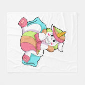 Couverture Polaire Unicorn shy with Pillow (Devant (Horizontal))