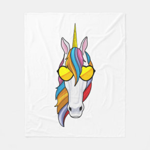 Couverture Polaire Unicorn with Sunglasses
