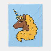Couverture Polaire Unicorne Afro Jaune (Devant)