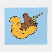 Couverture Polaire Unicorne Afro Jaune (Devant (Horizontal))