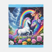 Couverture Polaire Unicorne arc-en-ciel une (Devant)