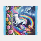 Couverture Polaire Unicorne arc-en-ciel une (Devant (Horizontal))