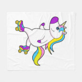 Couverture Polaire Unicorne au patinage en ligne avec patins à roulea (Devant (Horizontal))