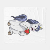 Couverture Polaire Unicorne aux fruits de fraise (Devant (Horizontal))