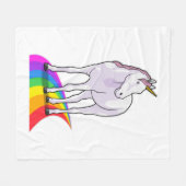 Couverture Polaire Unicorne avec arc-en-ciel (Devant (Horizontal))