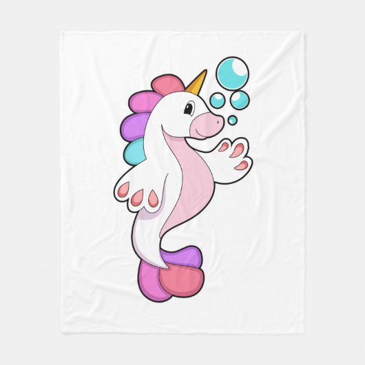 Couverture Polaire Unicorne avec bulles d'eau.PNG (Devant)