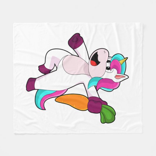 Couverture Polaire Unicorne avec carotte (Devant (Horizontal))