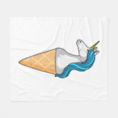 Couverture Polaire Unicorne avec crème glacée gaufre (Devant (Horizontal))