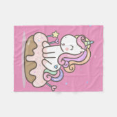 Couverture Polaire Unicorne avec donut (Devant (Horizontal))
