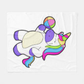Couverture Polaire Unicorne avec volleyball (Devant (Horizontal))