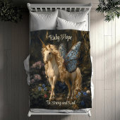 Couverture Polaire Unicorne Blanche avec Bleu Papillon ailes Nursery