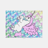 Couverture Polaire Unicorne blanche et rose (Devant (Horizontal))