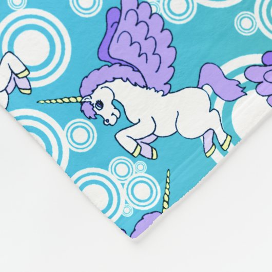 Couverture Polaire Unicorne blanche et rose (Coin)