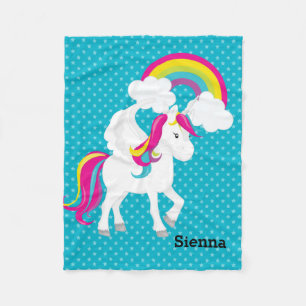 Couverture Polaire Unicorne * Choisissez votre couleur arrière - plan