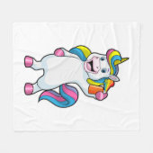 Couverture Polaire Unicorne comme coiffeur avec aérosol (Devant (Horizontal))