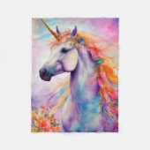 Couverture Polaire Unicorne couleur Pastel (Devant)