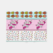 Couverture Polaire Unicorne, Cupcakes et asperges Jolie fille rose (Devant (Horizontal))