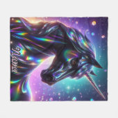 Couverture Polaire Unicorne dans un Arrière - plan étincelant (Devant (Horizontal))
