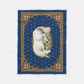 Couverture Polaire Unicorne dormant Royal Bleu Médiéval (Devant)