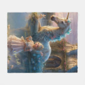 Couverture Polaire Unicorne enchantée (Devant (Horizontal))