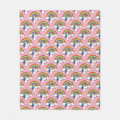 Couverture Polaire Unicorne et arc-en-ciel avec nuages Kawaii (Devant)