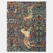 Couverture Polaire UNICORNE ET CERF, FLEURS, ANIMAUX FORESTIERS Flora (Devant)