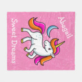 Couverture Polaire Unicorne et Lune (Devant (Horizontal))