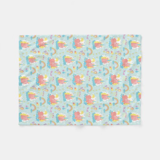 Couverture Polaire Unicorne et Motif arc-en-ciel (Devant (Horizontal))