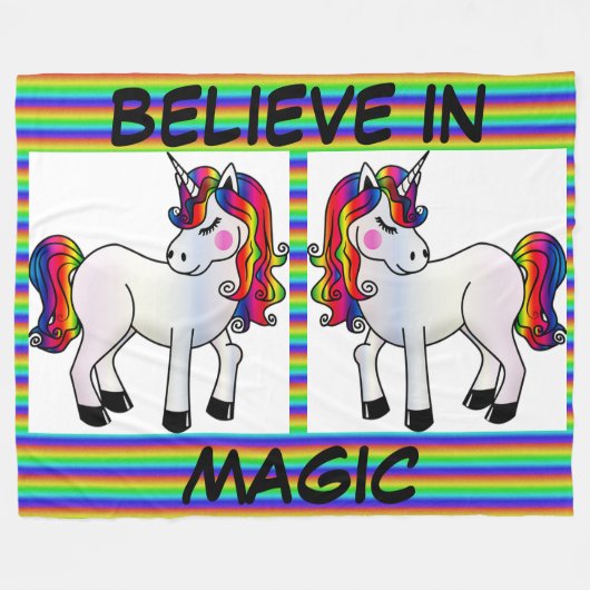 Couverture Polaire Unicorne magique (Devant (Horizontal))