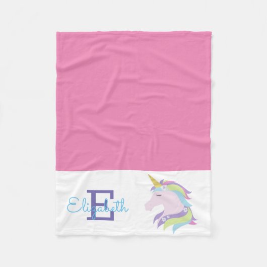 Couverture Polaire Unicorne magique personnalisée (Devant)