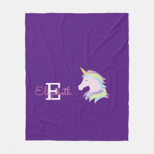 Couverture Polaire Unicorne magique personnalisée