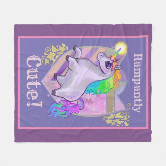 Couverture Polaire Unicorne mignonne (Devant (Horizontal))