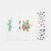 Couverture Polaire Unicorne personnalisée avec poney (Devant (Horizontal))