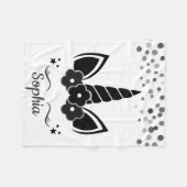 Couverture Polaire Unicorne personnalisée avec Pony Black (Devant (Horizontal))