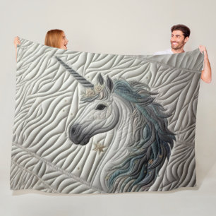 Couverture Polaire Unicorne quadrillée