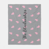 Couverture Polaire Unicorne rose invisible sur gris (Devant)