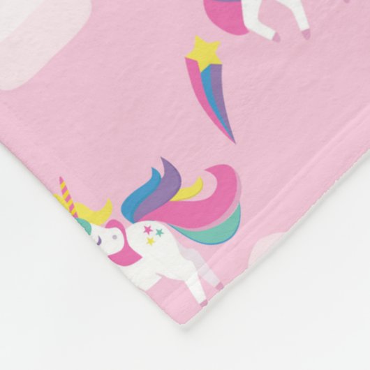 Couverture Polaire Unicorne rose Nom du bébé (Coin)