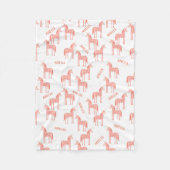 Couverture Polaire Unicorne rose Nom personnalisé (Devant)