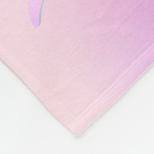 Couverture Polaire Unicorne rose rose violet script de nom (Coin)