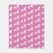 Couverture Polaire Unicorne rose violet (Devant)