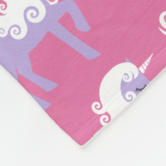 Couverture Polaire Unicorne rose violet (Coin)