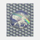 Couverture Polaire Unicorne volant au-dessus de Rainbow Animal Art (Devant)