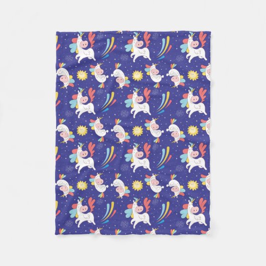 Couverture Polaire Unicornes (Devant)