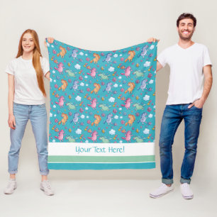 Couverture Polaire Unicornes lunaires et jolies fleurs lumineuses