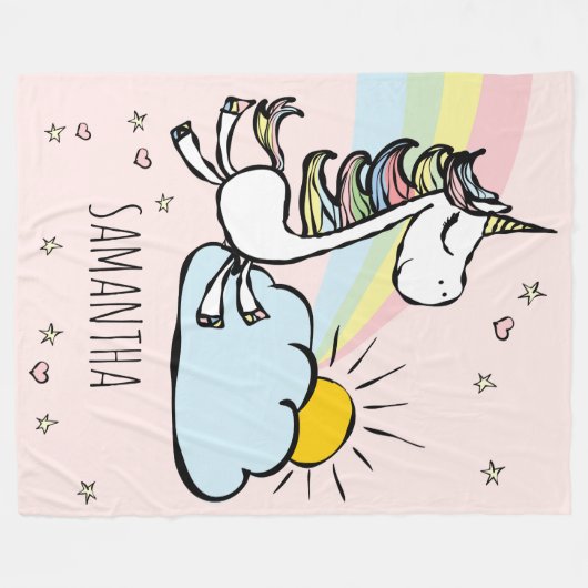 Couverture Polaire Unicornes magiques (Devant (Horizontal))