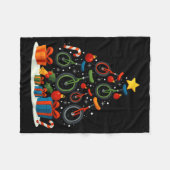 Couverture Polaire Unicycling Unicycle Christmas Tree Xmas  (Devant (Horizontal))