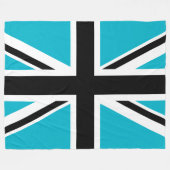 Couverture Polaire Union Jack en noir et blanc bleu (Devant (Horizontal))