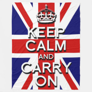 Couverture Polaire Union Jack gardez votre calme et continuez